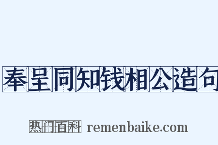 奉呈同知钱相公造句是什么意思的图片